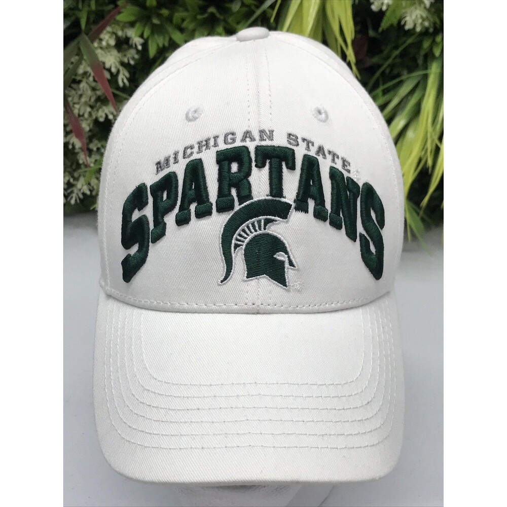 Michigan State Spartans Hat Cap Snap Back Mens One Size White NCAA Football
